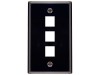 Picture of 3 Port Keystone Faceplate - Single Gang - Black