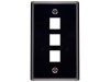 Picture of 3 Port Keystone Faceplate - Single Gang - Black