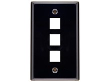 Picture of 3 Port Keystone Faceplate - Single Gang - Black