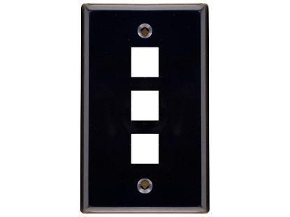 Picture of 3 Port Keystone Faceplate - Single Gang - Black