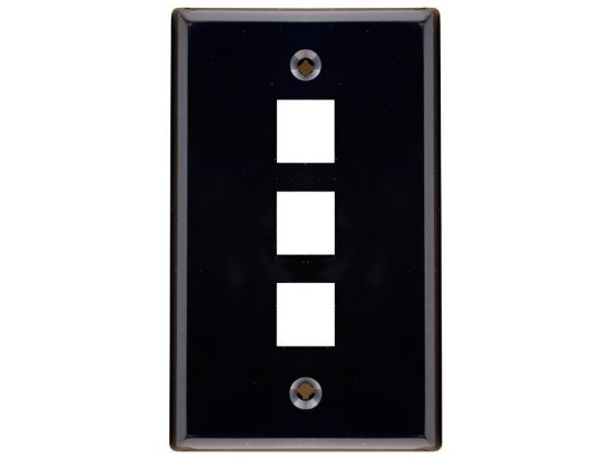 Picture of 3 Port Keystone Faceplate - Single Gang - Black