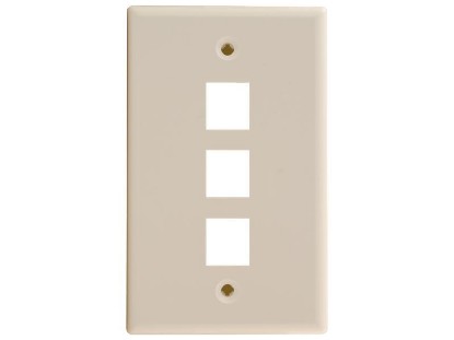 Picture of 3 Port Keystone Faceplate - Single Gang - Ivory