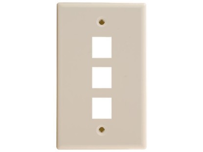 Picture of 3 Port Keystone Faceplate - Single Gang - Ivory