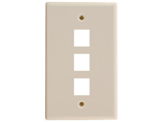 Picture of 3 Port Keystone Faceplate - Single Gang - Ivory