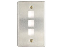 Picture of 3 Port Stainless Steel Keystone Faceplate