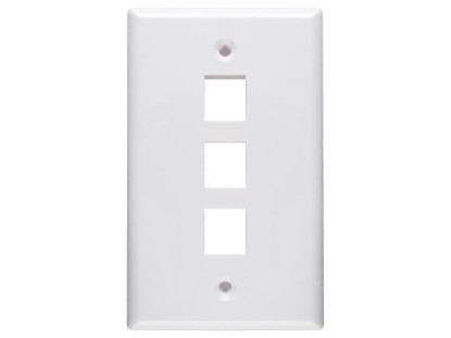 Picture of 3 Port Keystone Faceplate - Single Gang - White