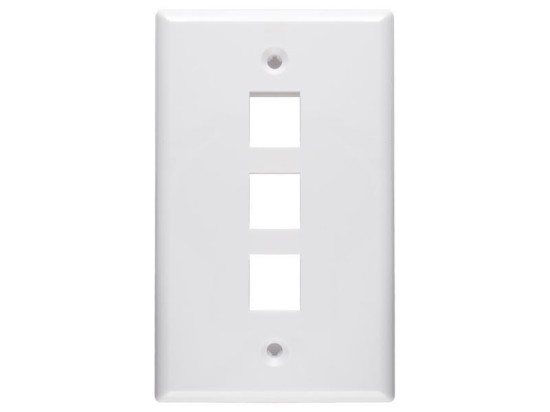 Picture of 3 Port Keystone Faceplate - Single Gang - White
