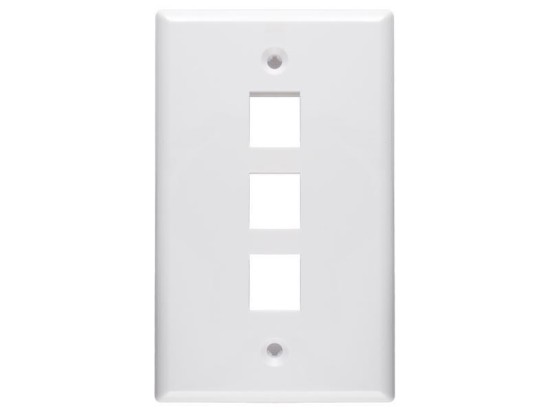 Picture of 3 Port Keystone Faceplate - Single Gang - White