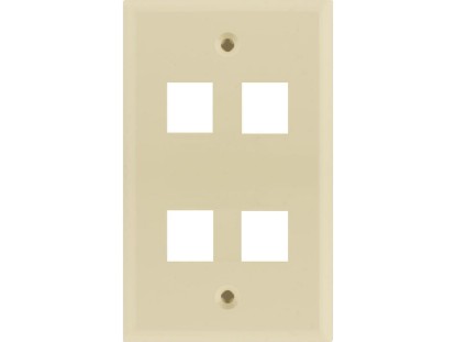 Picture of 4 Port Keystone Faceplate - Single Gang - Almond