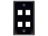 Picture of 4 Port Keystone Faceplate - Single Gang - Black