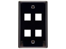 Picture of 4 Port Keystone Faceplate - Single Gang - Black