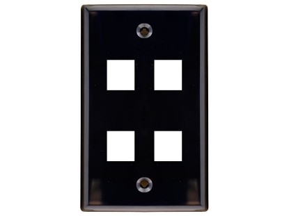 Picture of 4 Port Keystone Faceplate - Single Gang - Black