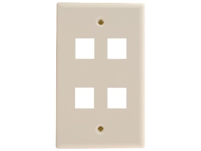 Picture of 4 Port Keystone Faceplate - Single Gang - Ivory