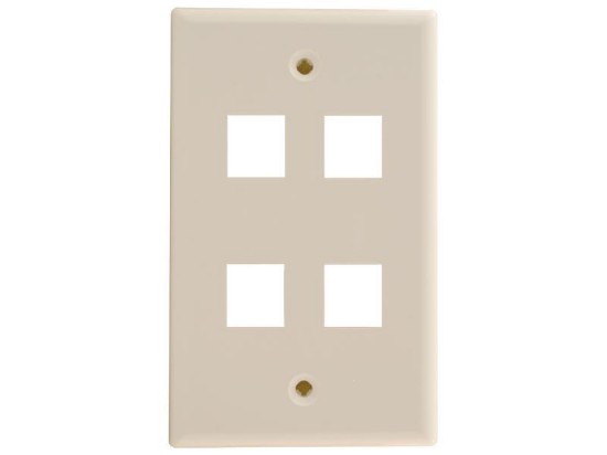 Picture of 4 Port Keystone Faceplate - Single Gang - Ivory