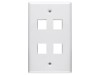 Picture of 4 Port Keystone Faceplate - Single Gang - White