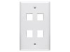 Picture of 4 Port Keystone Faceplate - Single Gang - White