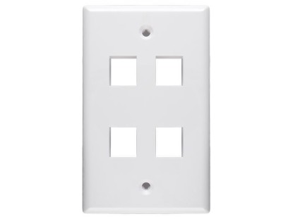 Picture of 4 Port Keystone Faceplate - Single Gang - White