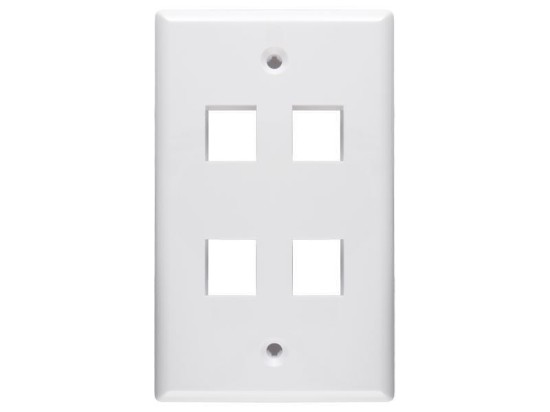 Picture of 4 Port Keystone Faceplate - Single Gang - White