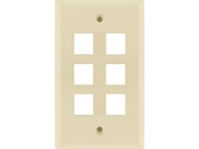 Picture of 6 Port Keystone Faceplate - Single Gang - Almond