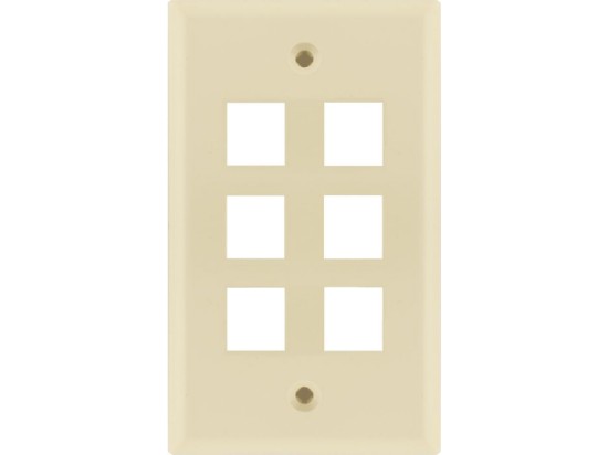 Picture of 6 Port Keystone Faceplate - Single Gang - Almond