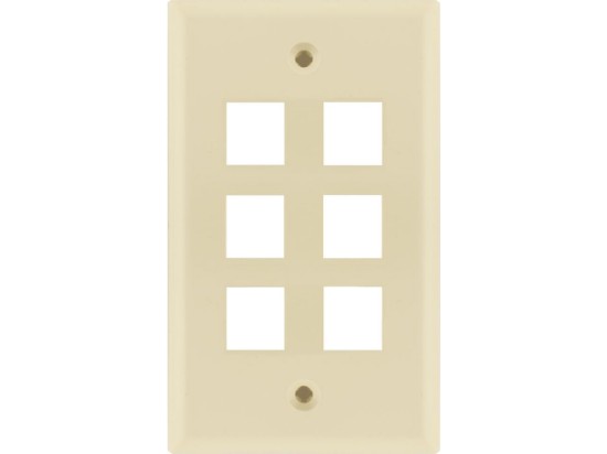Picture of 6 Port Keystone Faceplate - Single Gang - Almond