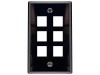 Picture of 6 Port Keystone Faceplate - Single Gang - Black