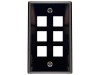 Picture of 6 Port Keystone Faceplate - Single Gang - Black