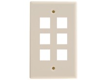 Picture of 6 Port Keystone Faceplate - Single Gang - Ivory