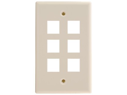 Picture of 6 Port Keystone Faceplate - Single Gang - Ivory