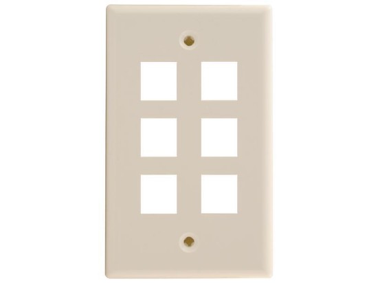 Picture of 6 Port Keystone Faceplate - Single Gang - Ivory