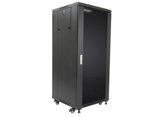 Picture of Server Enclosure 27U 23"W x 23"D x 54"H, Tempered Glass Door, Removable Side Panels, Solid Rear Door, Knockdown