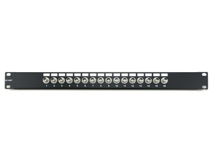 Picture of 16 Port Fully Loaded 75 Ohm Isolated BNC Coaxial Patch Panel - 1U