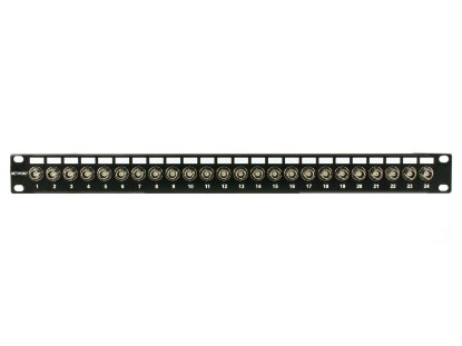 Picture of 24 Port Fully Loaded 75 Ohm BNC Coaxial Patch Panel - 1U