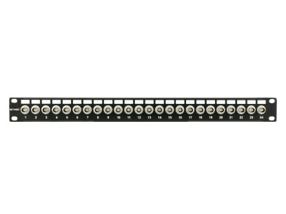 Picture of 24 Port Fully Loaded 75 Ohm Isolated BNC Coaxial Patch Panel - 1U