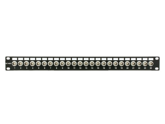 Picture of 24 Port Fully Loaded 75 Ohm Isolated BNC Coaxial Patch Panel - 1U