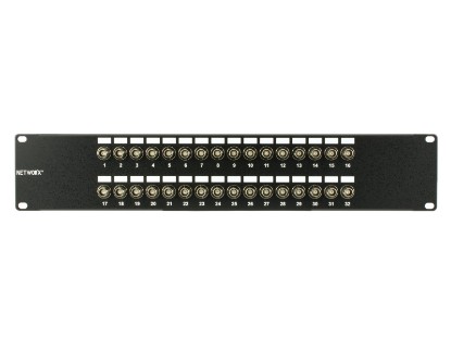 Picture of 32 Port Fully Loaded 75 Ohm BNC Coaxial Patch Panel - 2U