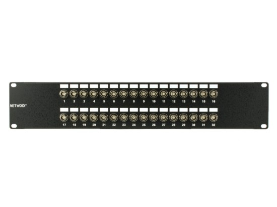 Picture of 32 Port Fully Loaded 75 Ohm BNC Coaxial Patch Panel - 2U