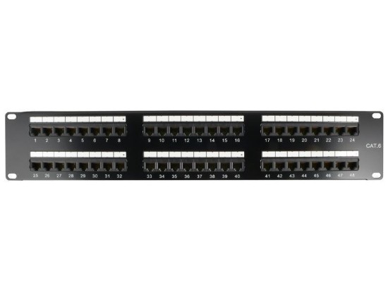 Picture of 48 Port CAT6 Rack Mount Patch Panel - 2U, TAA Compliant, RoHS Compliant