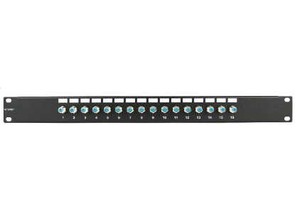 Picture of F-Type Coaxial Patch Panel - 16 Port, 1U, 3Ghz, Fully Loaded