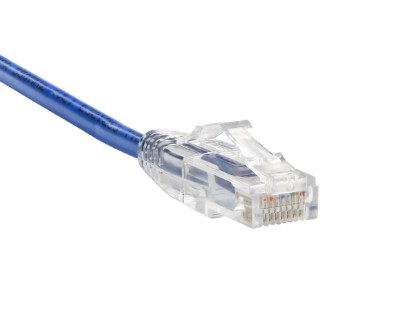 1 Feet Blue Booted CAT6 Mini Ethernet Connector