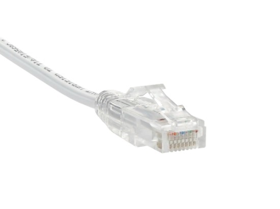 1 Feet White Booted CAT6 Mini Ethernet Connector