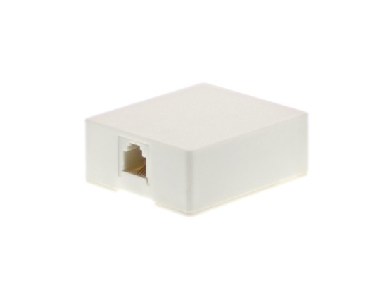 Picture of 4 Conductor RJ11 White Surface Mount Box with Screw Terminals