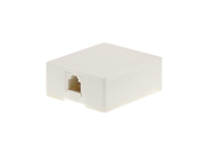 Picture of 6 Conductor RJ12 White Surface Mount Box with Screw Terminals