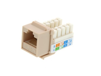 Picture of Cat6 SpeedTerm Keystone Jack, 90° 110 UTP - Beige
