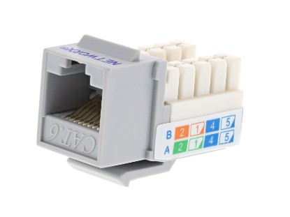 Picture of Cat6 SpeedTerm 90° 110 UTP Keystone Jack – Gray