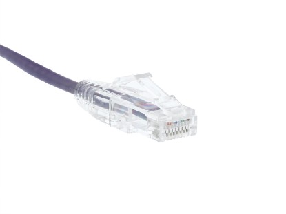Picture of Cat6 Mini Ethernet Patch Cable, 15 ft, Purple, Booted