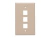 Picture of Single-Gang Keystone Wall Plate, 3-Port, Beige