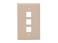 Picture of Single-Gang Keystone Wall Plate, 3-Port, Beige