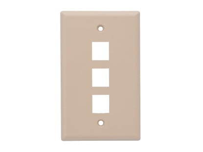 Picture of Single-Gang Keystone Wall Plate, 3-Port, Beige