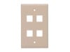 Picture of Beige Single-Gang 4‑Port Keystone Wall Plate